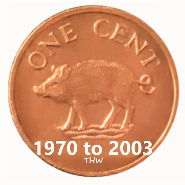 One Cent - Bermuda - Wild boar - Select Year and Qantity - 1970 to 2003