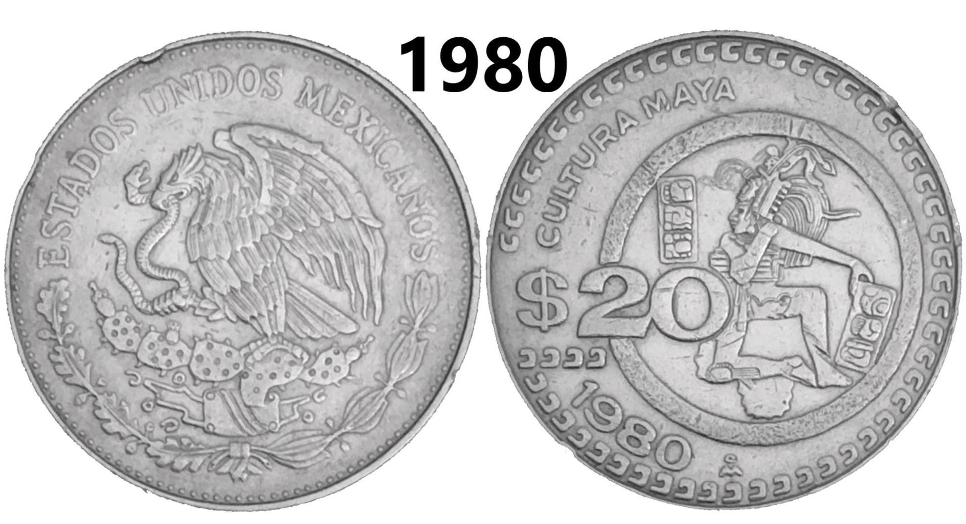 1980、1981、1982 20 ペソ メキシココイン - 極上品 - 年を選択