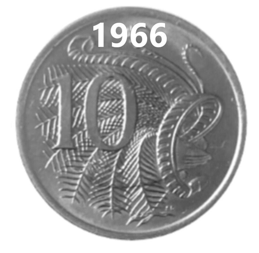 オーストラリア コイン 10セント 2枚セット 1966年 1967年