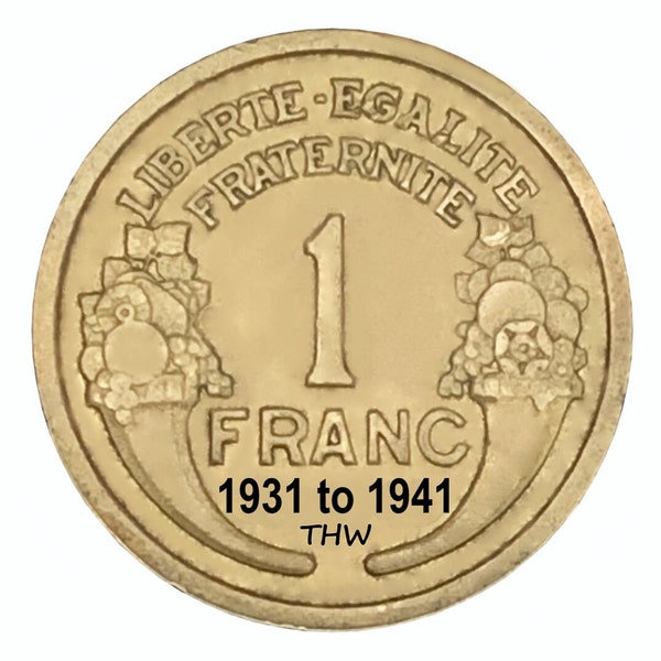 1 franc - France - 1931 à 1941 - Sélectionnez année(s) / Quantité