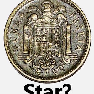 1947 1 Peseta Spain Francisco Franco Choose Star Year of Production Star? (56?)