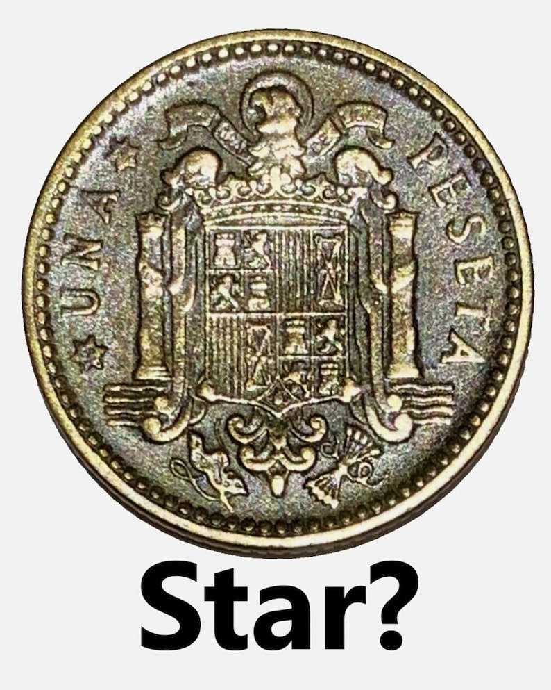 1947 1 Peseta Spain Francisco Franco Choose Star Year of Production Star? (56?)