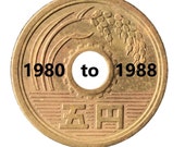 【のんちゃん】オッペン5点 1984 (昭和59年) (Showa 59) Japan 50 Yen 五十円 Coin • Values