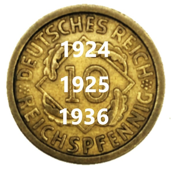 1924 • 1925 • 1936 10 Reichspfennig Germany - Choose Year &  Mint (A F D)