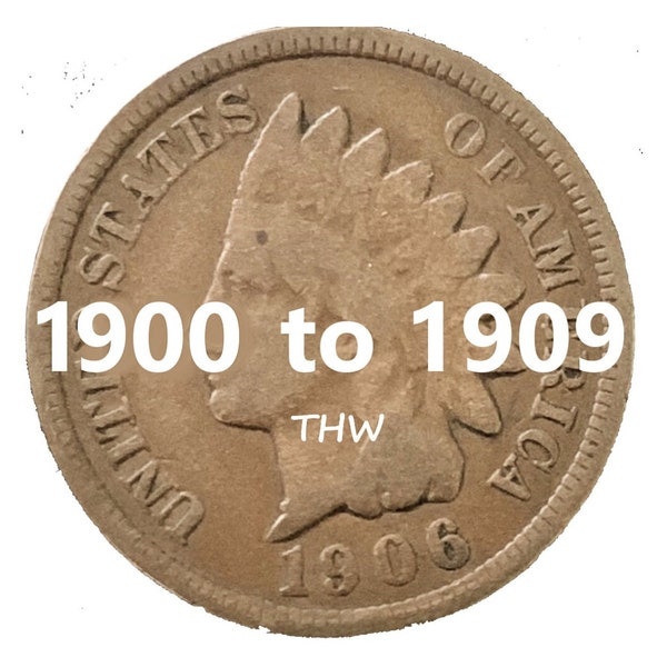 1900 to 1909 Indian Head Penny - USA - Choose Year(s)