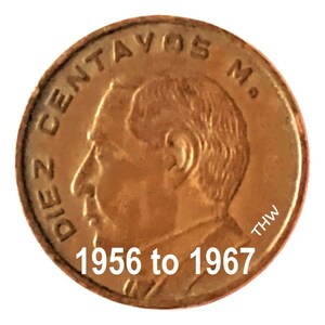 10 Centavos - México - 1956 a 1967 - Seleccionar año(s) / Cantidad https://www.mydearpoppet.com/shop/TreasureHunterWorld?