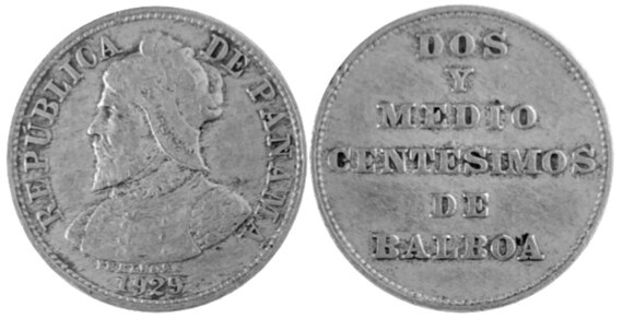 パナマ 1929年 2.5センティモス硬貨 1929 2.5 センテシモス - パナマ - 低造幣数 1,000,000