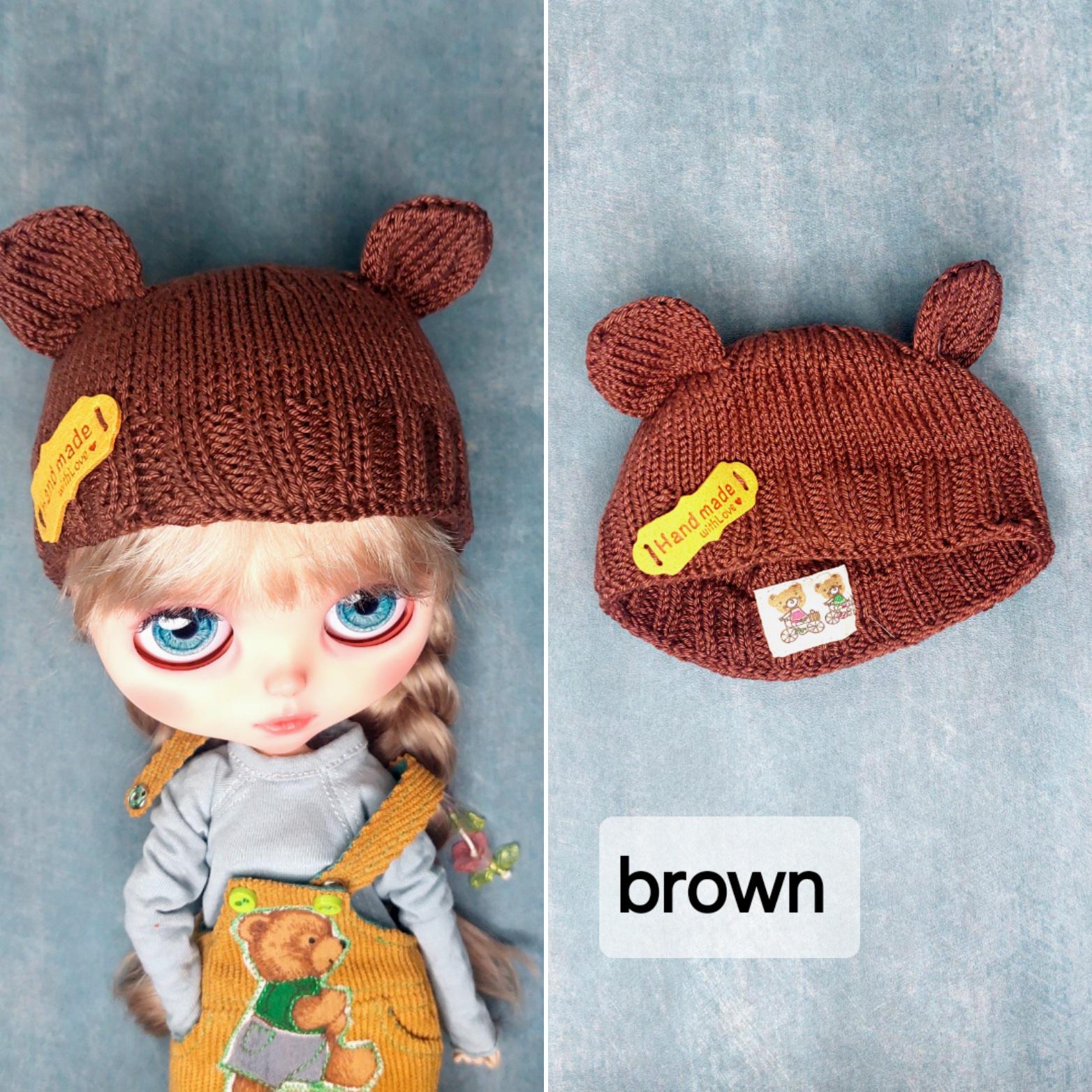 ブライス帽子　テディベア風 ブライス人形テディベアスタイルのニット帽 - Etsy 日本