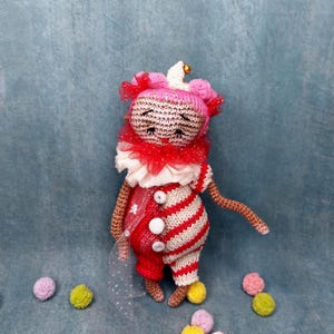 Amigurumi Spielzeug, Amigurumi Puppe, Häkelpuppe, Clown, Schlüsselanhänger