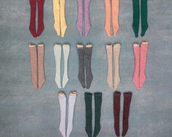 Striped Knit Stockings for Blythe Doll: 4-inch Doll Clothes