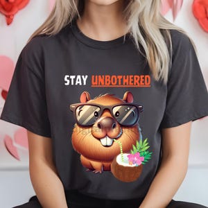 Stay Unbothered Capybara PNG Chill Animal Sublimation Design Funny Capybara Clipart, Relaxing Vibes Digital Download, Cute Rodent Art