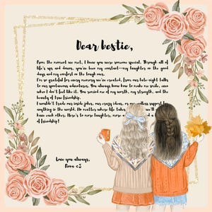 Regalo digital editable para mejores amigas / Tarjeta de amistad animada personalizada para amigas / Plantilla en movimiento / Carta personalizable para mejores amigas