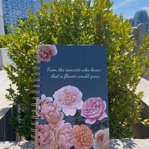 Floral Print Inspirational Hardcover Spiral Journal | Custom Lined Pages | Priority Lists