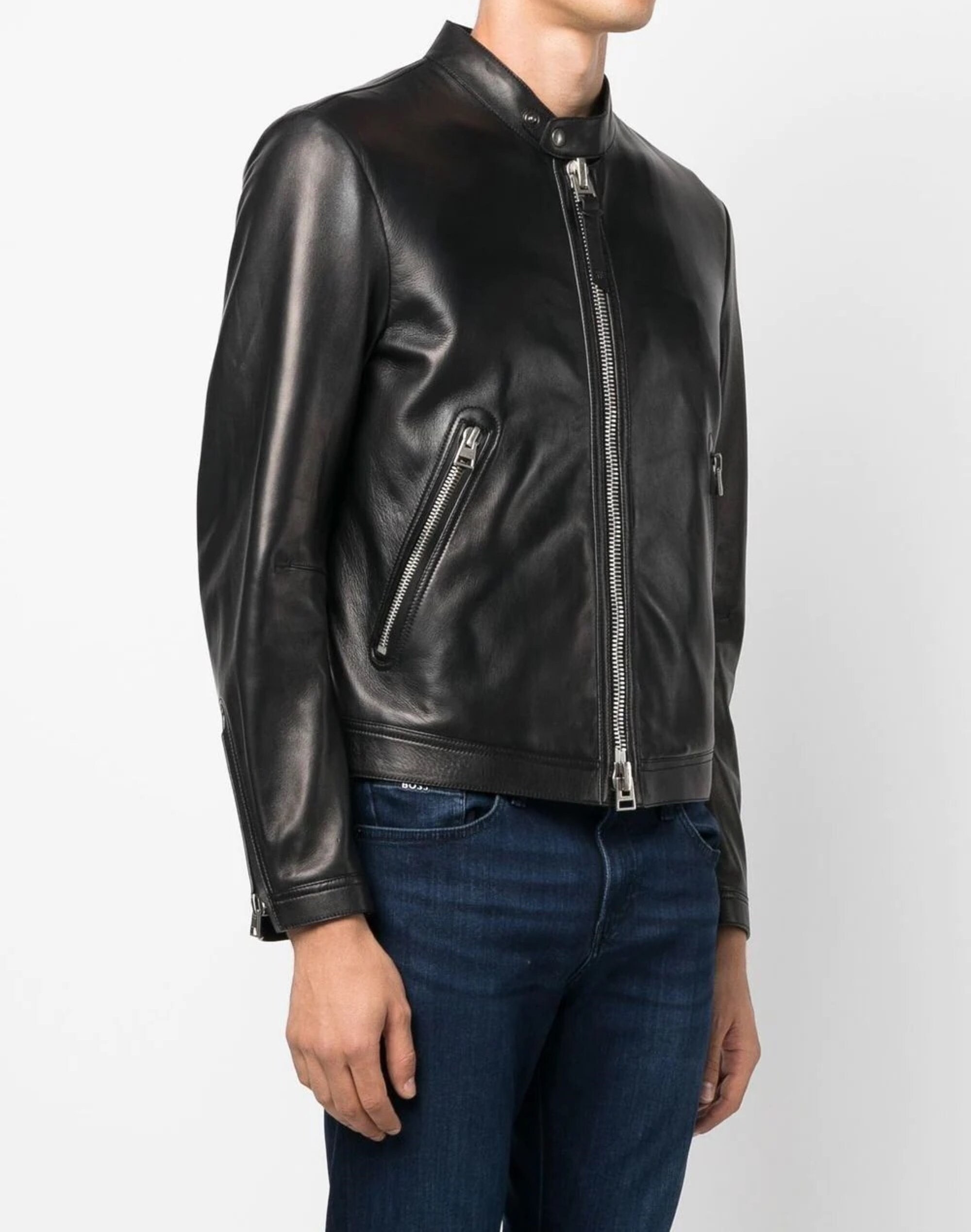TOM FORD - I designed this black leather motorcycle jacket for my