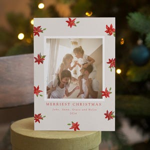 Bedrukte kerstkaarten - neutrale kerstster Grillige kerstvakantiefotokaarten