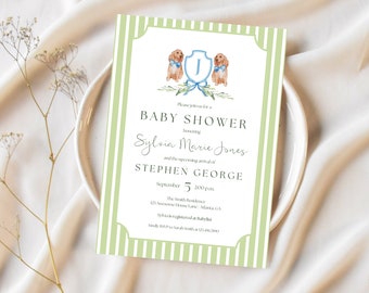 Golden Retriever Baby Shower Invitation, Dog Baby Shower Invitation