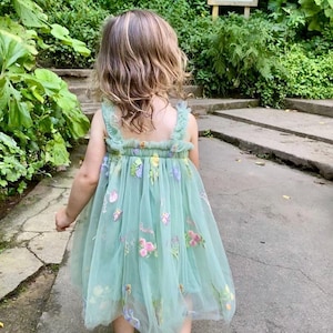 Pastel Green Baby Girl Dress | First Birthday Outfit | Cake Smash Dress | Baby Photoshoot | Baby Dress | Party Dress | Flower Dress
