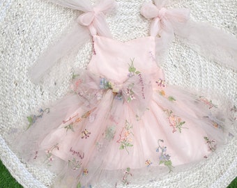 Baby Girl Princess Dress in Pink | First Birthday Dress | Baby Bridesmaid Dress | Flower Girl Dress | Christening Dress | Girls Party Dress