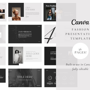 Fashion PowerPoint Template | PowerPoint Template | Luxury Magazine Presentation Template | PowerPoint Canva Template