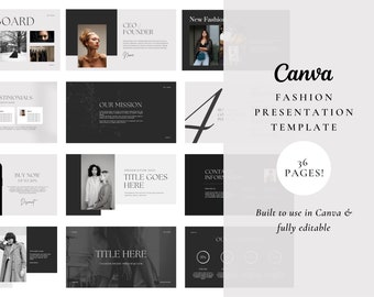 Fashion Presentation Template Canva | Luxury Magazine Layout (Digital Download)
