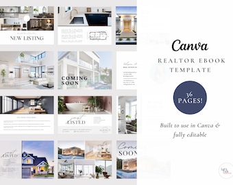Realtor Marketing eBook Canva Template | Real Estate Brochure (PDF)