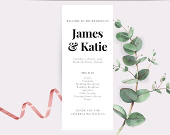 Wedding Program Template | Instant Download | Canva Template | Editable & Printable