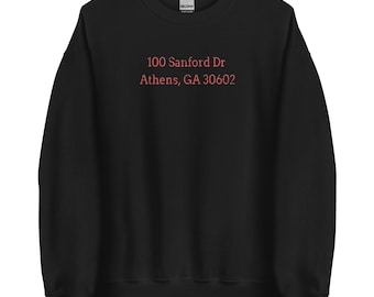 Sudadera vintage con cuello redondo y dirección del estadio Sanford Fútbol universitario Fútbol de Georgia