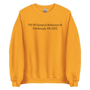 Vintage Three Rivers Stadium Address Gold Crewneck Sweatshirt Pittsburgh Football Pittsburgh Baseball