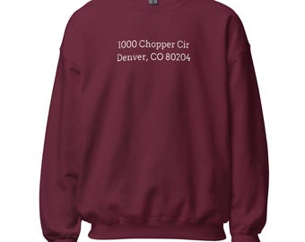 Vintage Ball Arena Address Crewneck Sweatshirt Colorado Hockey