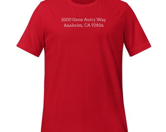 Camiseta vintage con la dirección del Angel Stadium de béisbol de Los Ángeles Anaheim