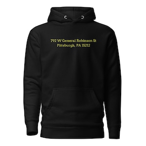 Vintage Three Rivers Stadium Address Hoodie Sweatshirt Pittsburgh Football Pittsburgh Baseball