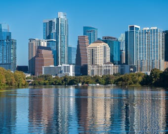 Austin Skyline at Lady Bird Lake | Modern Cityscape Photography ...