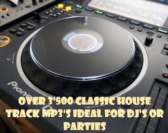Téléchargement numérique de plus de 3'500 titres Classic House au format MP3, idéal pour les DJ et les fêtes