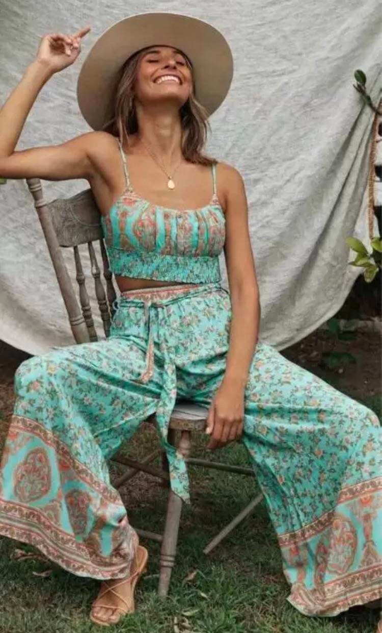 Crop Top Pant Set Etsy UK