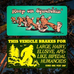 Bigfoot Bumper Stickers - Funny Sasquatch Vinyl Stickers