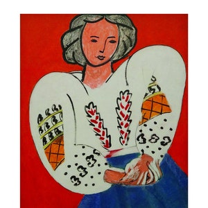 Matisse Printable The Romanian Blouse art, Vintage Digital Art ,Wall Décor ,Digital download