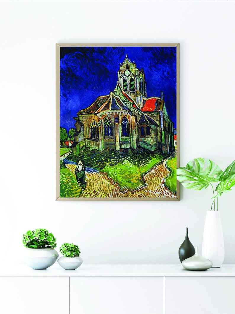 Van Gogh Downloadable Print of Painting of the Church at Auvers, Famous ...