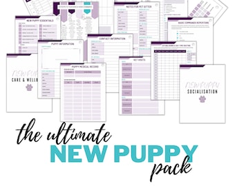 New Puppy Training Planner Bundle, Puppy Socialization Checklist (Digital Download)