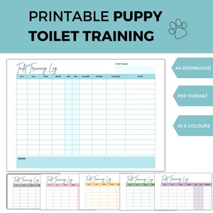 Printable Dog Potty Training Log, Puppy Toilet Training Tracker, New ...