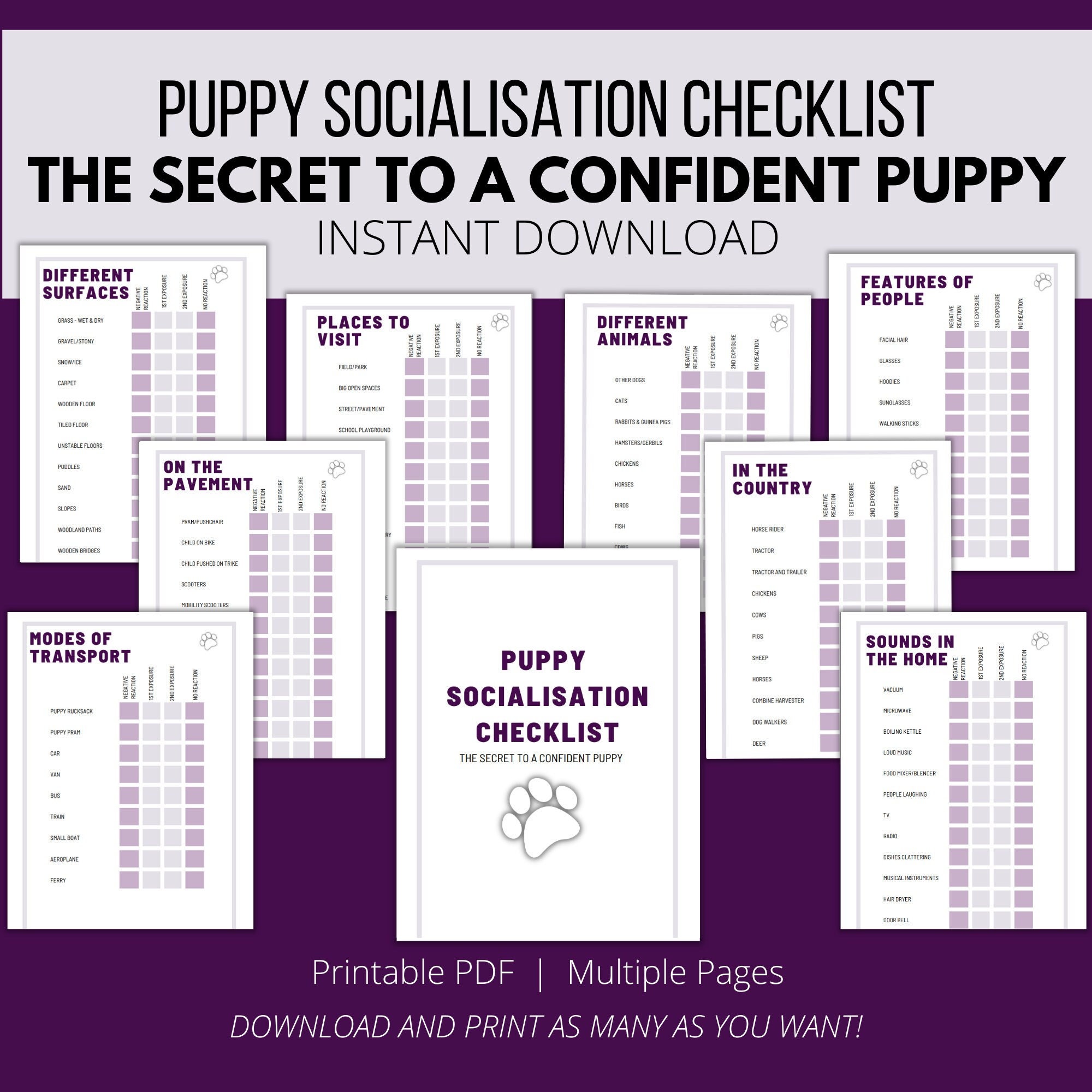 Puppy Socialization Checklist, New Puppy Guide (PDF Format) - Etsy