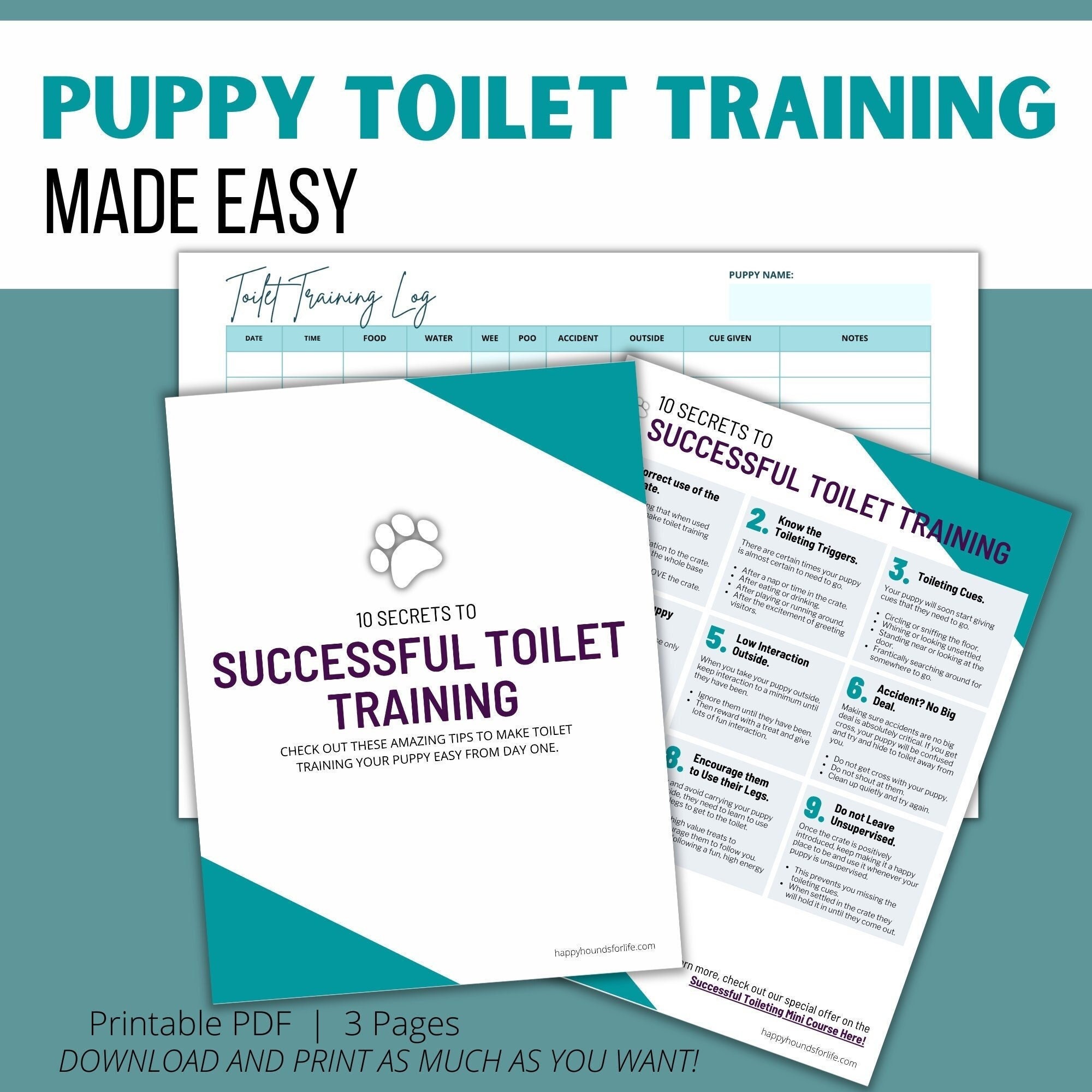 Puppy Toilet Training Made Easy, Puppy Potty Training, 10 Steps to
