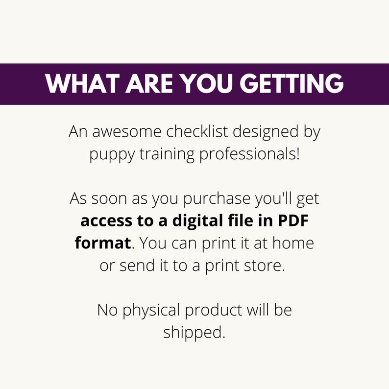 Puppy Essentials Checklist, New Puppy Shopping List (PDF Pattern) - Etsy