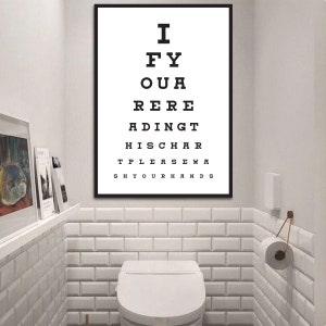 Bundel grappige badkamer afdrukbare muurkunst, als je deze tabel leest, was dan je handen, grappig badkamercitaat, digitale download