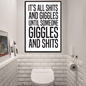 Funny Bathroom Decor Printable | Bathroom Rules | Guest Bathroom Wall Art | Funny Toilet Sign | Bathroom Humor Poster | Digital Download image 2