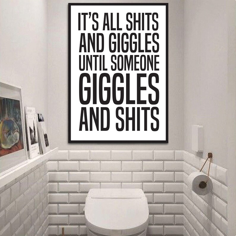 Funny Bathroom Decor Printable | Bathroom Rules | Guest Bathroom Wall Art | Funny Toilet Sign | Bathroom Humor Poster | Digital Download image 2