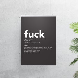 Divertido Arte de pared imprimible, Definición de mierda, Regalo, Humor, Fucking, Best Seller, Decoración, Arte mural, Impresiones, Interior, Descargar digital