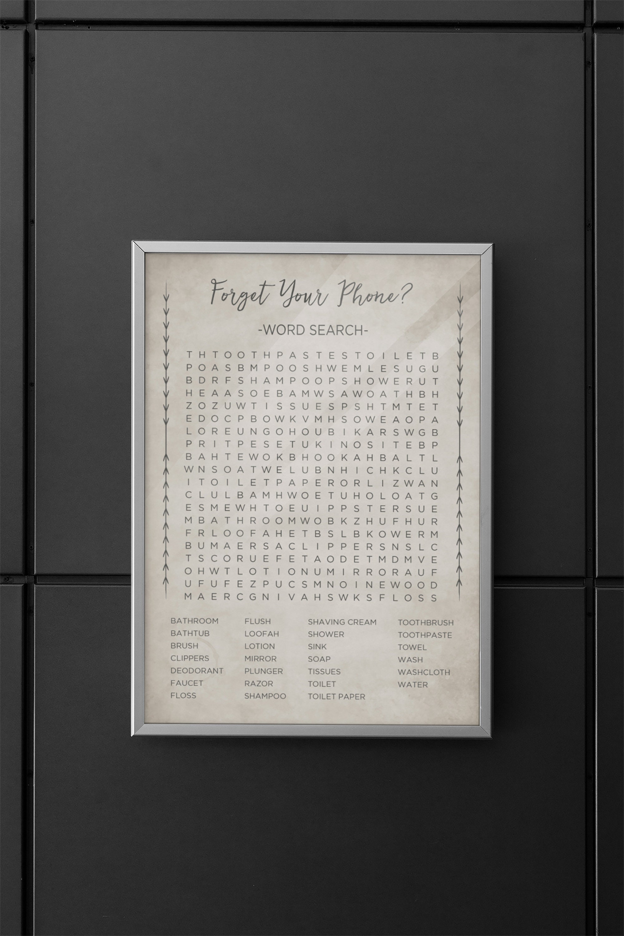 Funny Bathroom Printable Wall Art Crossword Puzzle Funny Etsy