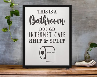 Funny Bathroom Decor Printable | Bathroom Rules | Guest Bathroom Wall Art | Funny Toilet Sign | Bathroom Humor Poster | Digital Download