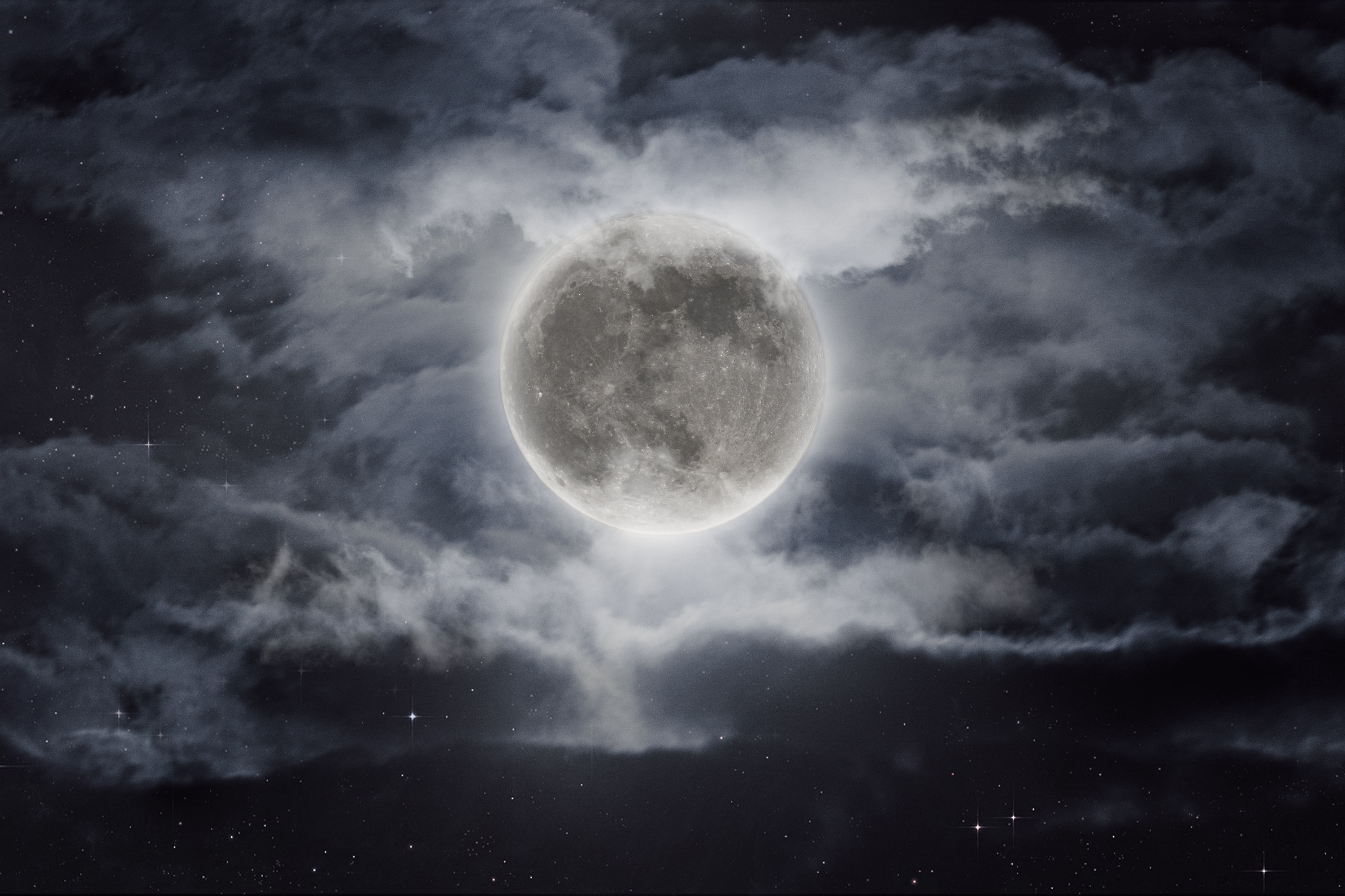 Cloudy Moon DIGITAL COPY - Etsy