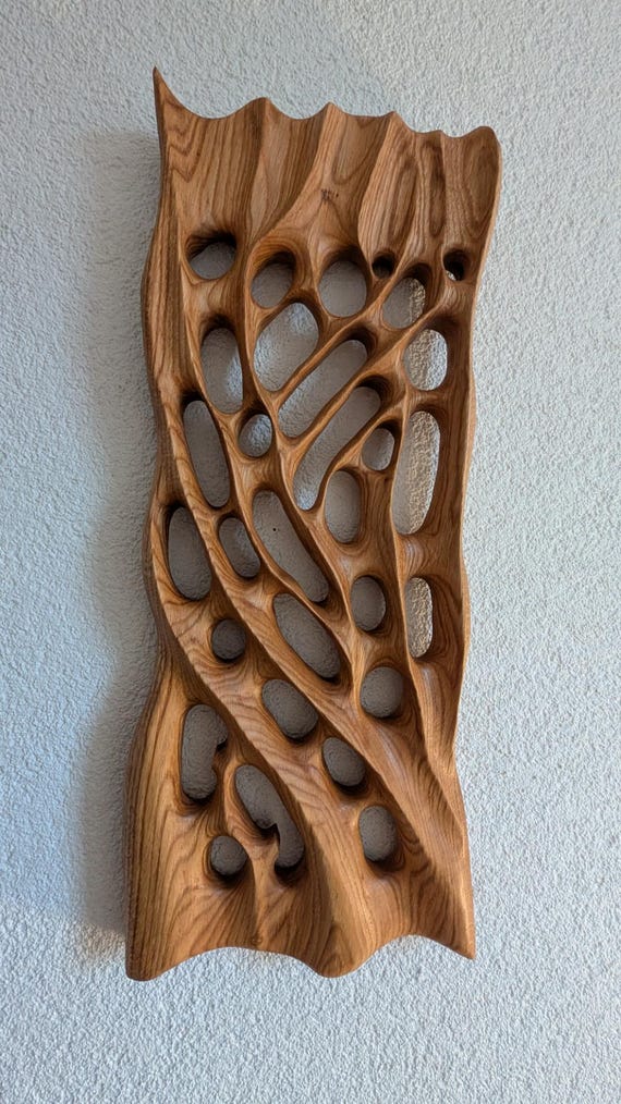 Äste. Handgefertigte Wand Skulptur aus Roteiche.
